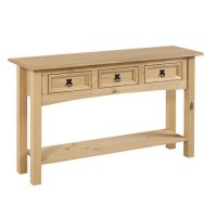 GRADE A3 - Corona 3 Drawer Console Table with Shelf