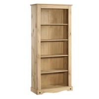 GRADE A1 - Corona Solid Pine Bookcase - 6ft Tall Bookshelf with 5 Shelves