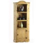 Corner Display Unit in Pine with 3 Shelves & Cupboard - Corona