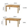 Extendable Dining Table in Solid Pine Wood - Corona - Seats 8
