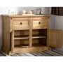Seconique Corona Pine Sideboard with 2 Doors & 2 Drawers with Black Handles