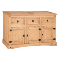 Corona Mexican Solid Pine 3 Door 3 Drawer Sideboard