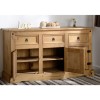 Seconique Corona Pine Sideboard with 3 Doors &amp;  3 Drawers with Black Handles