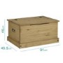 Corona Mexican Solid Pine Blanket Box with Side Handles