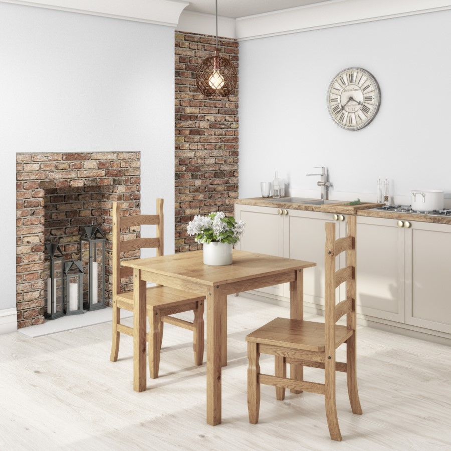 Strong Solid Pine Square Dining Table - Seats 4 - Emerson