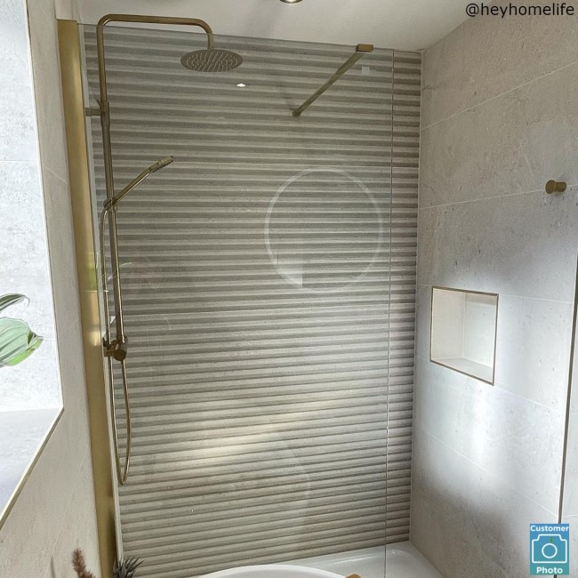 1000mm Brushed Brass Shower Screen for Wetroom & Walk In Shower - Corvus