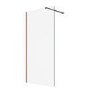 900mm Brushed Bronze Shower Screen for Wet Room & Walk In Shower - Corvus
