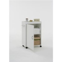 Codoba Whjite Bathroom Storage Trolley Cabinet