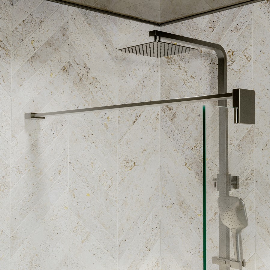 700mm Gunmetal Grey Shower Screen for Wet Room & Walk In Shower - Corvus
