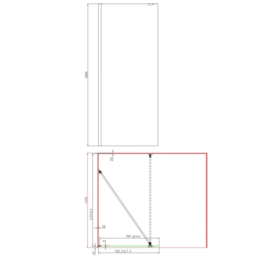 700mm Gunmetal Shower Screen for Wet Room & Walk In Shower – Corvus