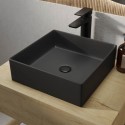 CORMB350 Matt Black Square Countertop Basin 350mm - Corey