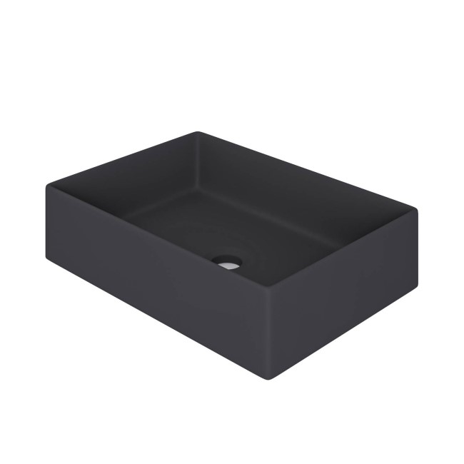 Matt Black Rectangular Countertop Basin 450mm - Corey