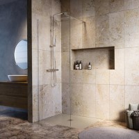 700mm Nickel Shower Screen for Wet Room & Walk In Shower - Corvus