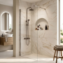 700mm Nickel Shower Screen for Wet Room & Walk In Shower - Corvus