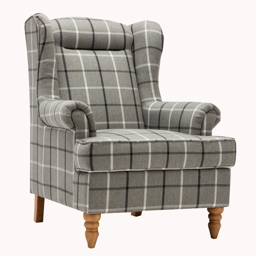 Granite Check Accent Armchair