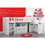 GRADE A1 - Cosmo Mid Sleeper Bed in White with Pull Out Desk