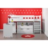 GRADE A1 - Cosmo Mid Sleeper Bed in White with Pull Out Desk