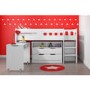 GRADE A1 - Cosmo Mid Sleeper Bed in White with Pull Out Desk
