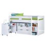 GRADE A1 - Cosmo Mid Sleeper Bed in White with Pull Out Desk