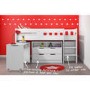 GRADE A1 - Cosmo Mid Sleeper Bed in White with Pull Out Desk