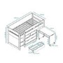 GRADE A1 - Cosmo Mid Sleeper Bed in White with Pull Out Desk