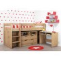 Cosmo Mid Sleeper Bed in Oak with Pull Out Desk