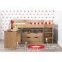 Cosmo Mid Sleeper Bed in Oak with Pull Out Desk