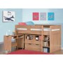 GRADE A1 - Cosmo Mid Sleeper Bed in Oak with Pull Out Desk