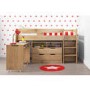 Cosmo Mid Sleeper Bed in Oak with Pull Out Desk