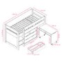 GRADE A1- Cosmo Mid Sleeper Bed in Oak with Pull Out Desk