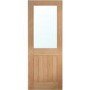Oak Prefinished Cottage Internal Door with Glass 1981 x 762mm