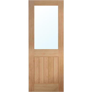 Oak Prefinished Cottage Internal Door with Glass 1981 x 762mm