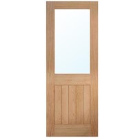 Oak Mexicano Prefinished Half Glass Panel Internal Cottage Door 1981 x 838mm