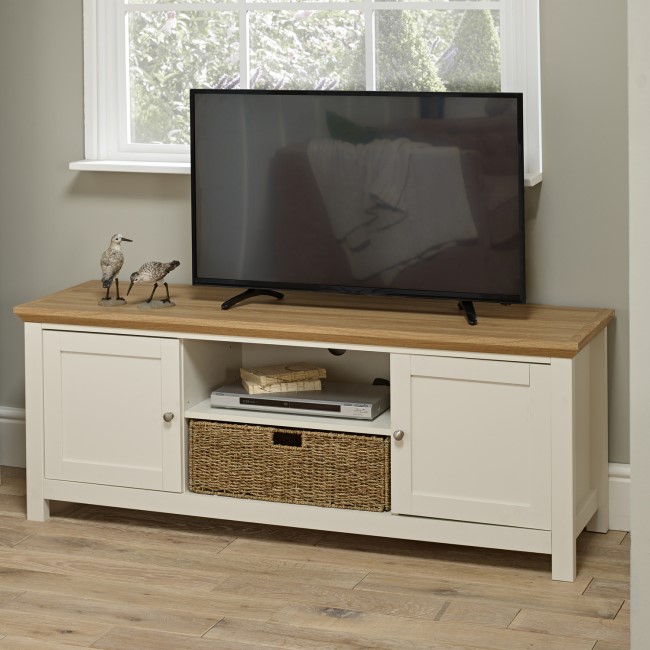 Large TV Stand with Storage in Cream - TV's up to 55" - Cotswold
