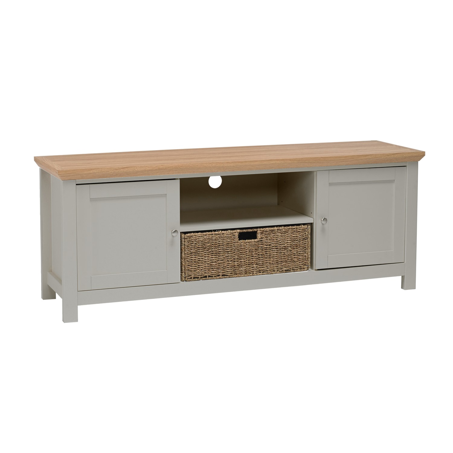 Photo of Large tv stand with storage in grey - tvs up to 50 - cotswold