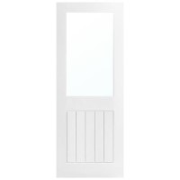 White Primed Cottage internal Door with Glass 1981 x 838mm
