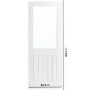 White Primed Cottage internal Door with Glass 1981 x 838mm