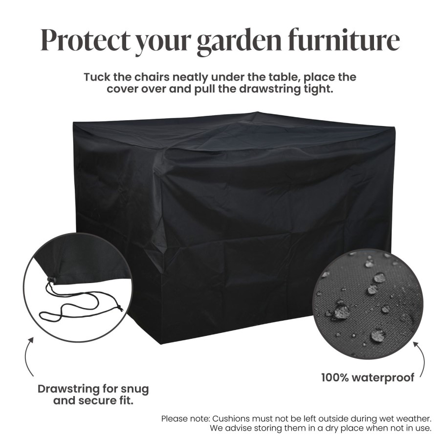 120 x 120 x 80cm Waterproof Black Garden Furniture Cover