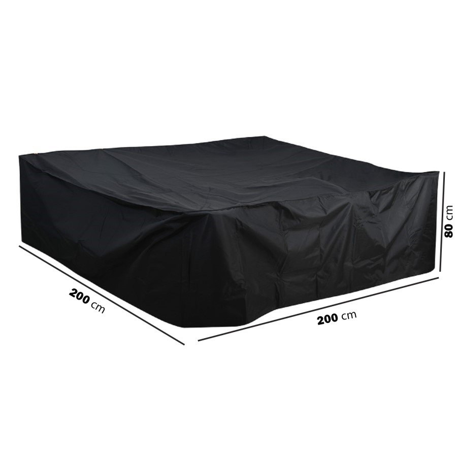 200 x 200 x 80cm Waterproof Black Garden Furniture Cover