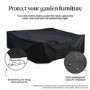 200 x 200 x 80cm Waterproof Black Garden Furniture Cover