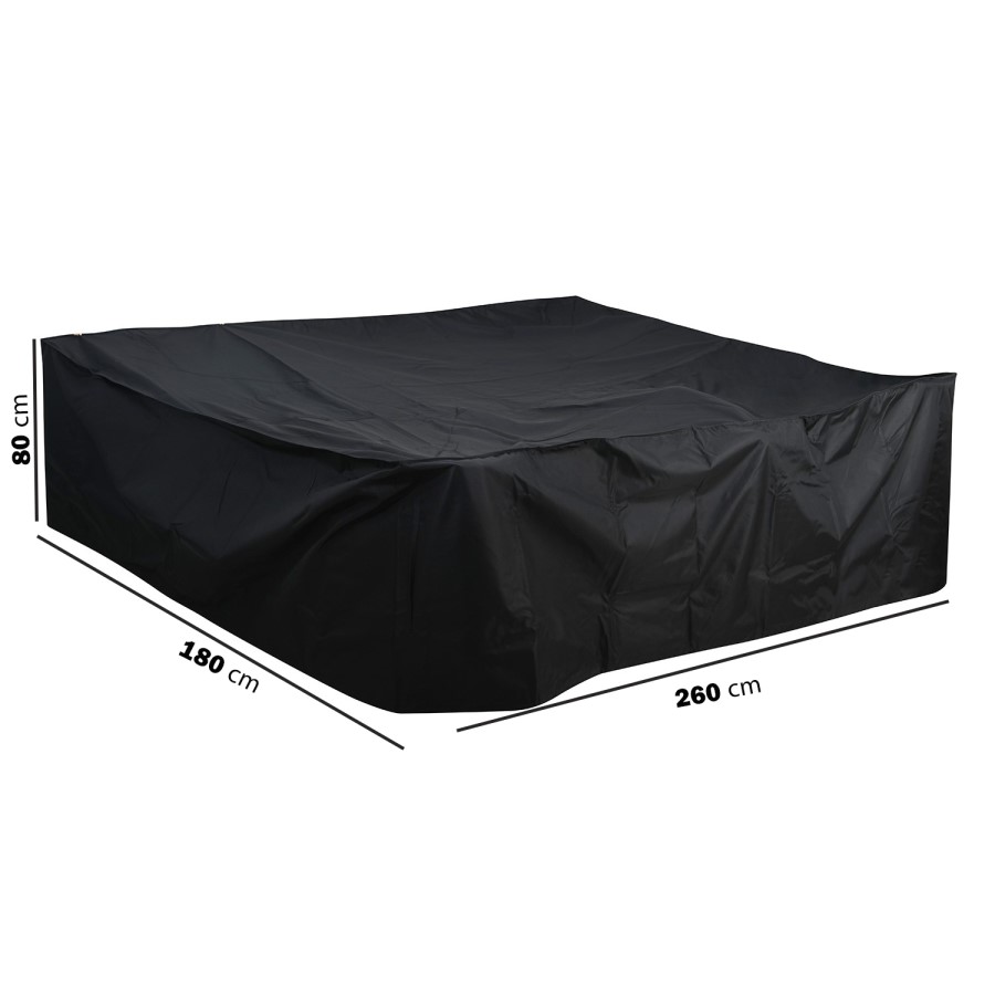 260 x 180 x 80cm Waterproof Black Garden Dining Set Furniture Cover