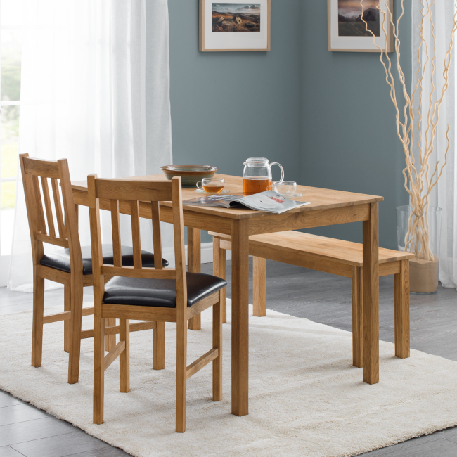 Julian Bowen Coxmoor Rectangular Dining Set with Bench and 2 Chairs