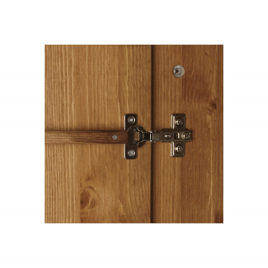 GRADE A1 - Copenhagen 2 Door 2 Drawer Combi Short Wardrobe in Pine