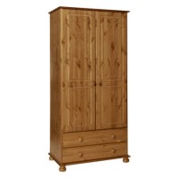 GRADE A2 - Copenhagen 2 Door 2 Drawer Wardrobe Pine