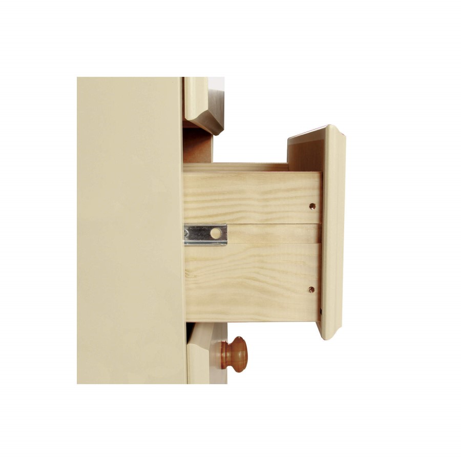 GRADE A2 - Copenhagen 3 Drawer Bedside Table in Cream and Pine