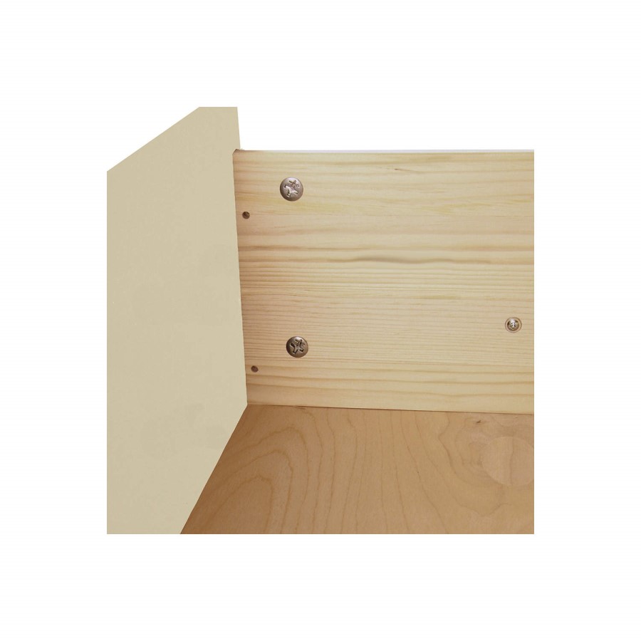 GRADE A2 - Copenhagen 3 Drawer Bedside Table in Cream and Pine