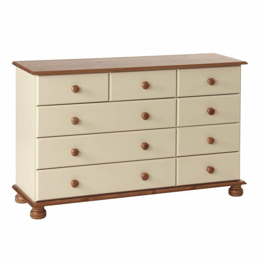Copenhagen 2+3+4 Drawer Chest in Cream and Pine