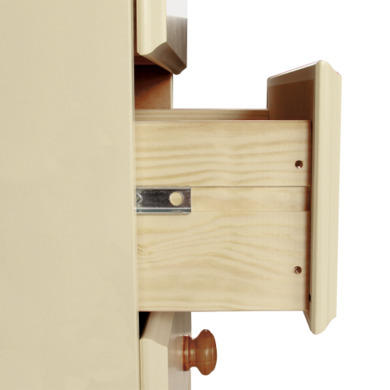 GRADE A2 - Copenhagen 2 Door 2 Drawer Combi Short Wardrobe in Cream and Pine