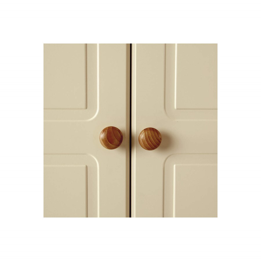 GRADE A2 - Copenhagen 2 Door 2 Drawer Combi Short Wardrobe in Cream and Pine