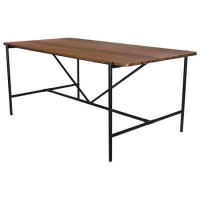 GRADE A1 - Walnut Dining Table with Black Metal Legs - Seats 6 - Cooper